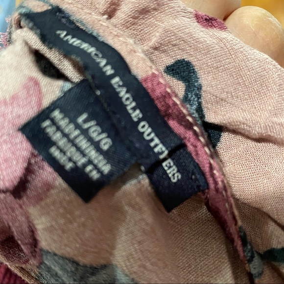 American Eagle Mauve Burgundy Floral Dress - Picture 4 of 5